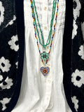 diamond and flower drip ceramic necklace