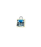 blue tulip ceramic charm