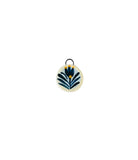 round blue tulip ceramic charm