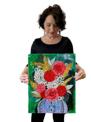 messy bouquet original painting