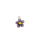 purple flower ceramic charm