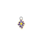 purple diamond flower ceramic charm