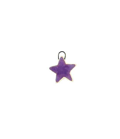 small purple star ceramic charm