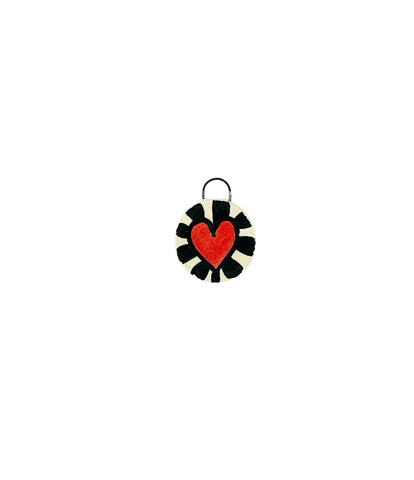 red heart ceramic charm