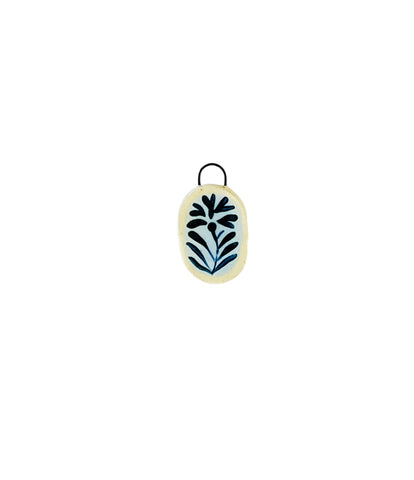 tall blue flower ceramic charm