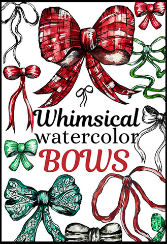 whimsical watercolor bows