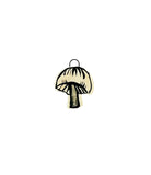 white mushroom ceramic charm